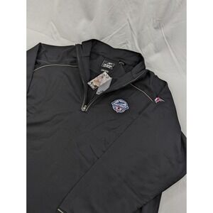 New Ahead  Black Men XL Sweater 1/4 Quarter Zip Patriot Golf Day Embroider Logo